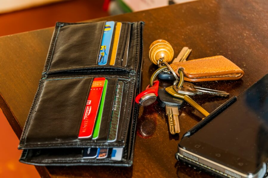 Cash stuffing envelopes wallet table