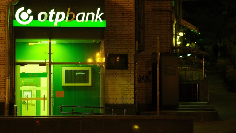 Bank branch exterior atm machine