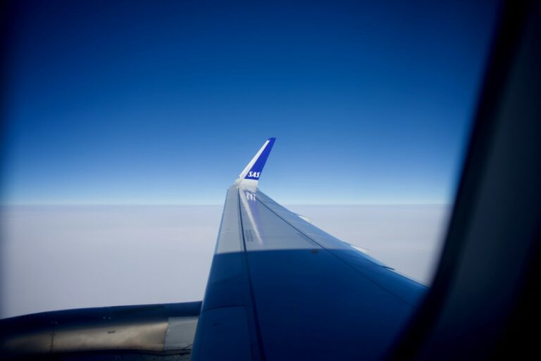 Airline route map airplane window wing