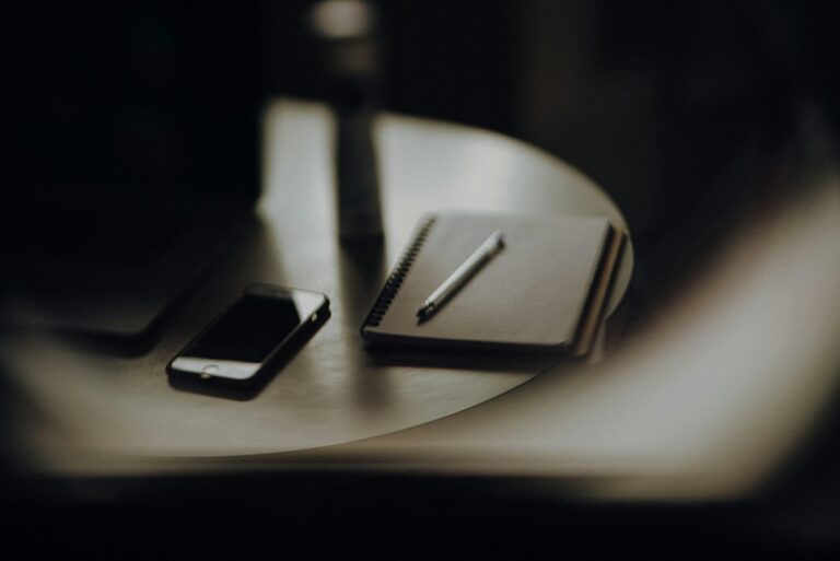 Home office video call notebook pen