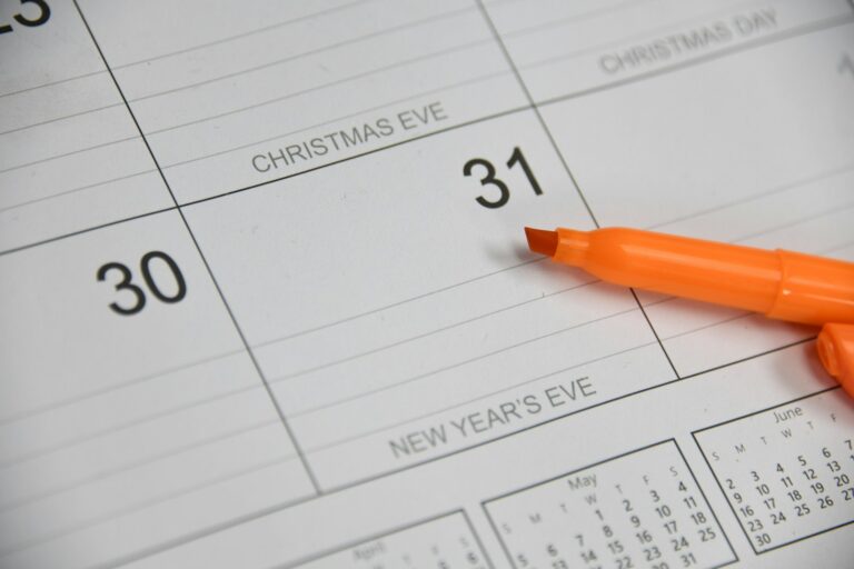 Calendar marked bill due dates pen