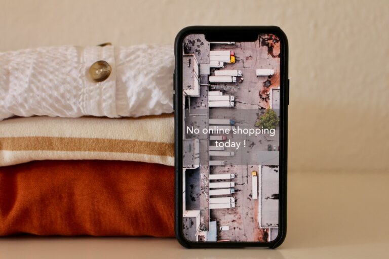 Clothes stack parcel boxes smartphone camera