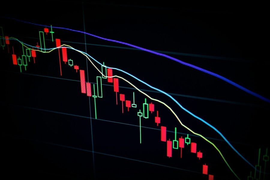 Bear market chart red candlestick graph
