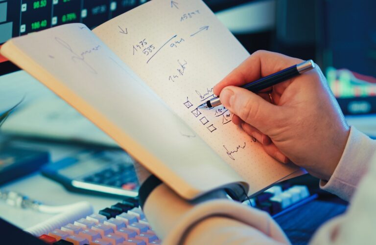 Person reviewing investments