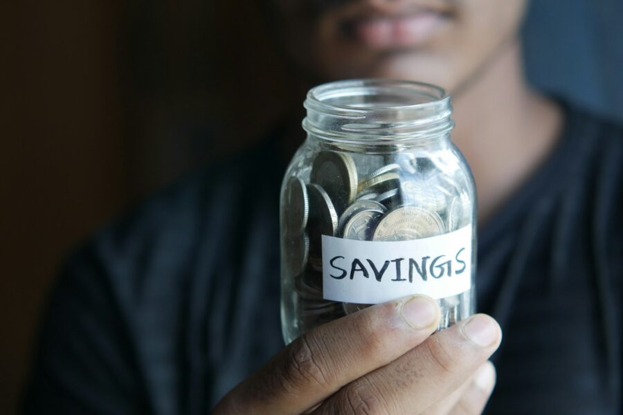 Glass jar labeled