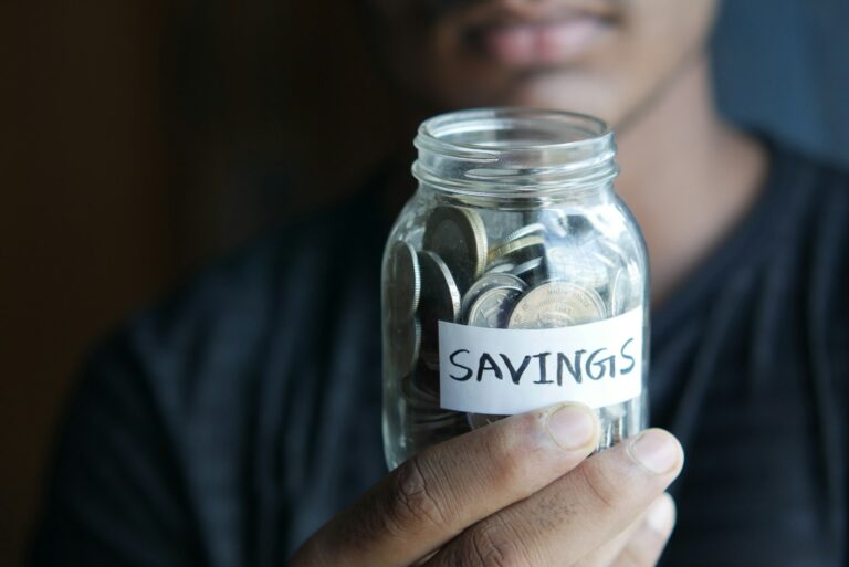 Labeled savings jars table