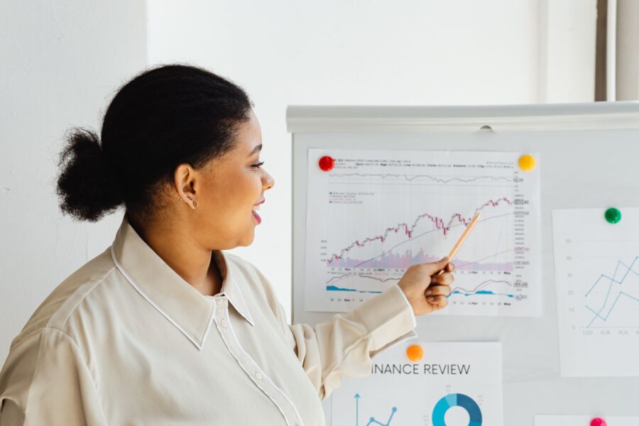 Financial advisor explaining