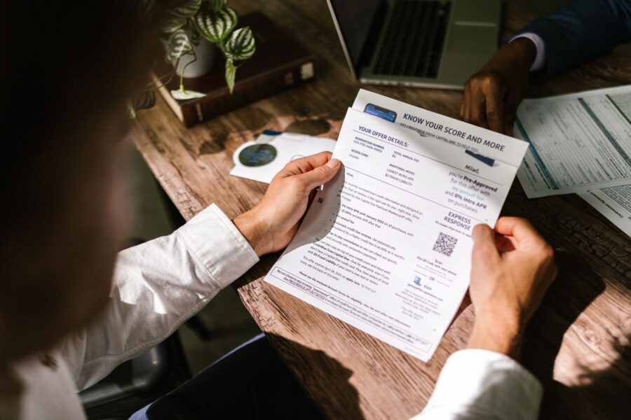 Person reading credit