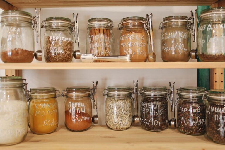 Kitchen pantry shelves