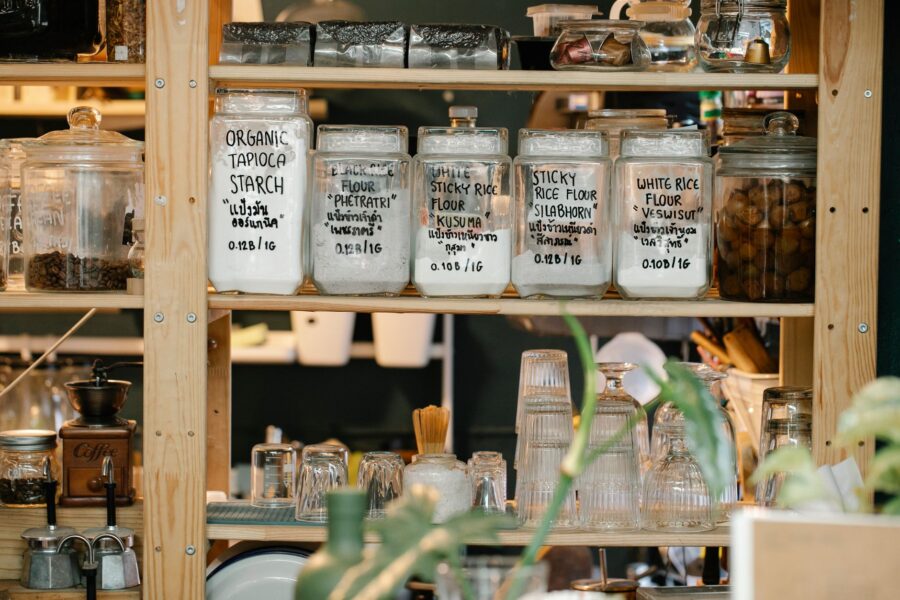 Kitchen pantry shelves