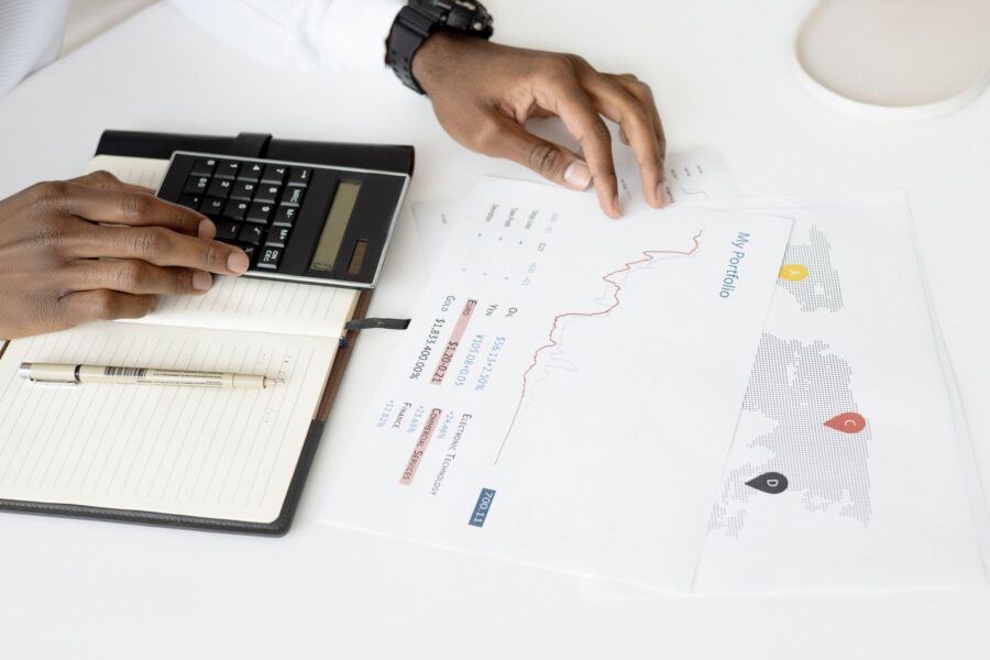 Person reviewing investment