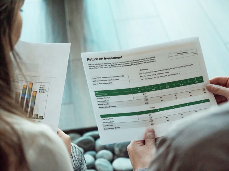Person reviewing investment
