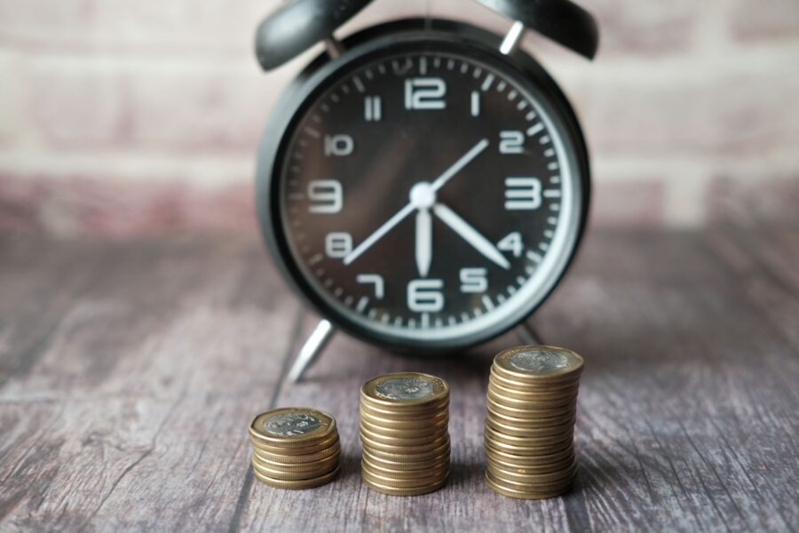 Stacked coins growing