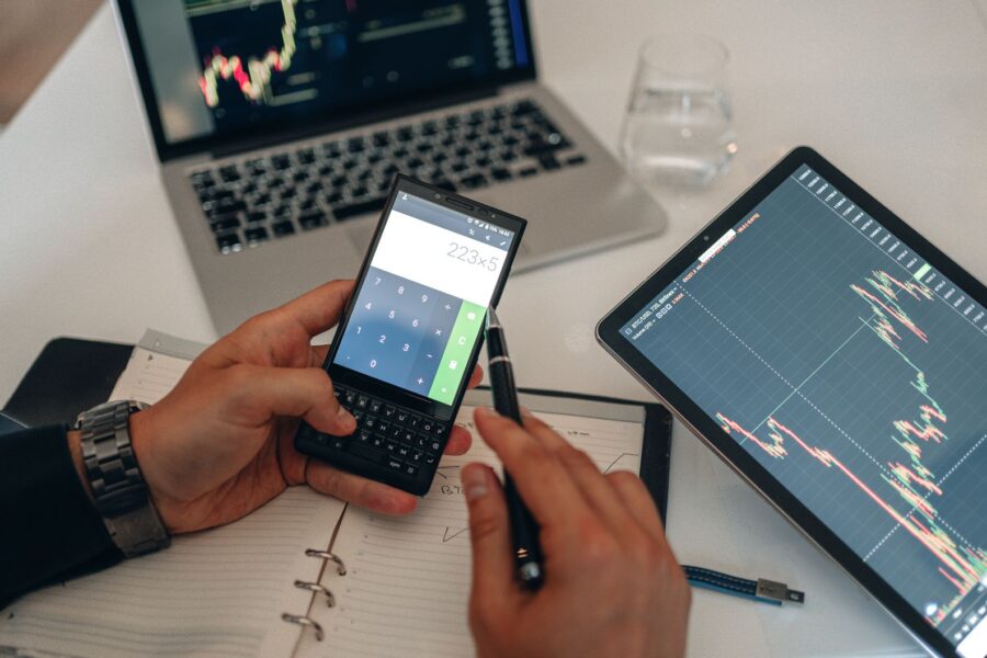 Person reviewing investment