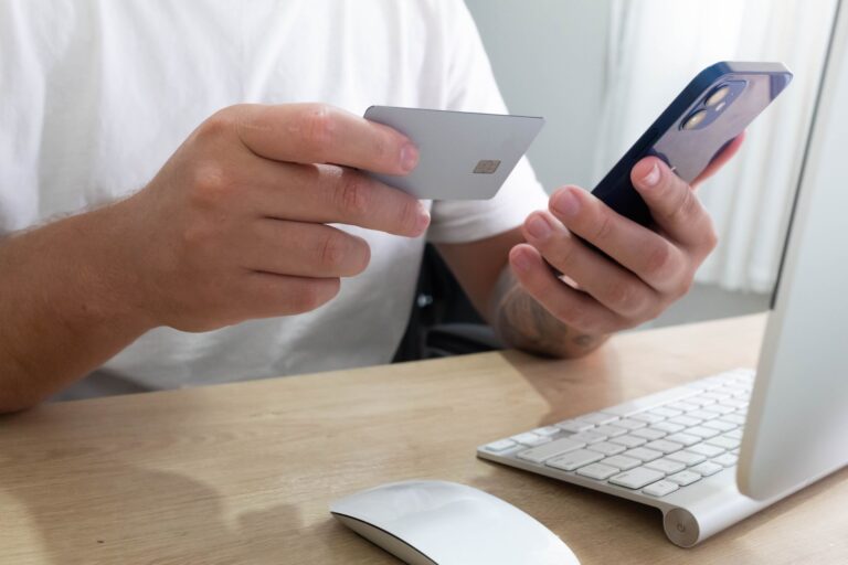 Person checking credit