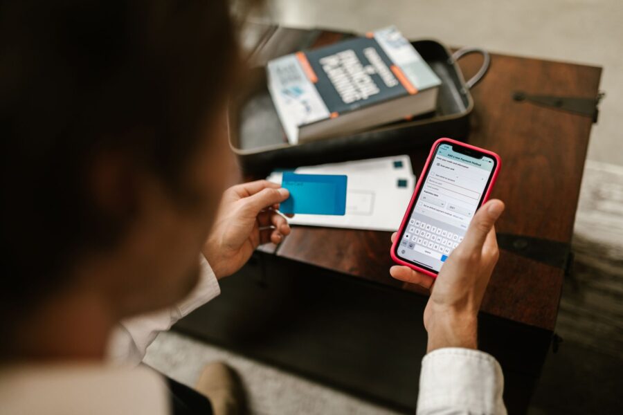 Person checking credit