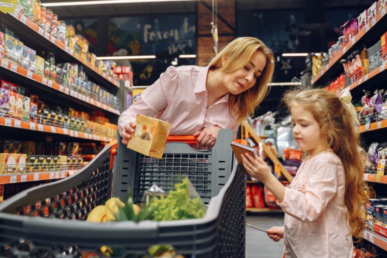 Family checking prices