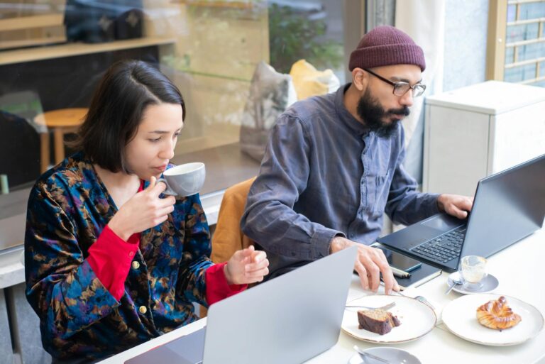Coworking space laptop