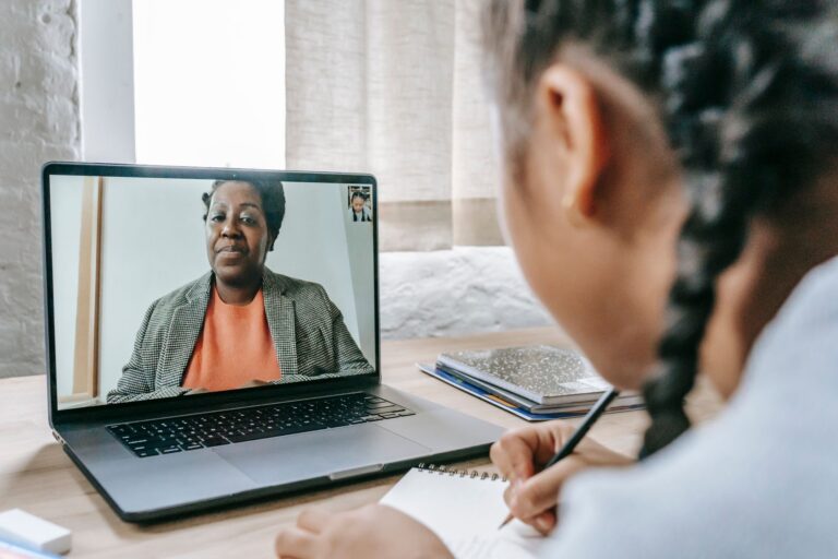 Online tutor laptop