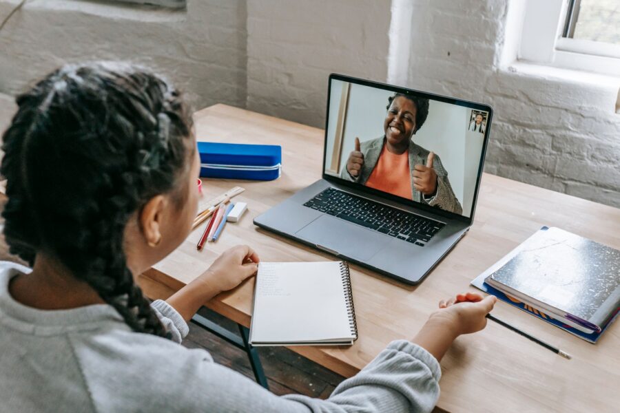 Online tutor laptop