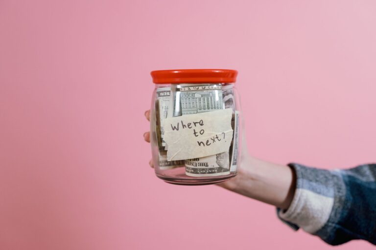 Savings jars labeled