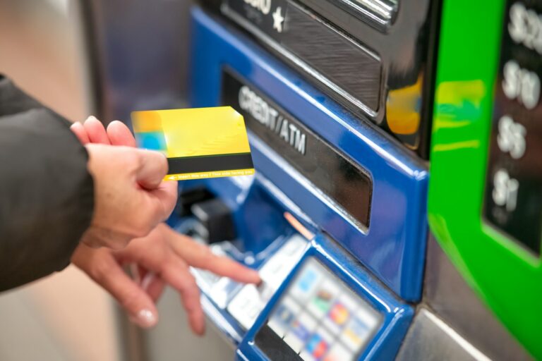 Closeup debit card