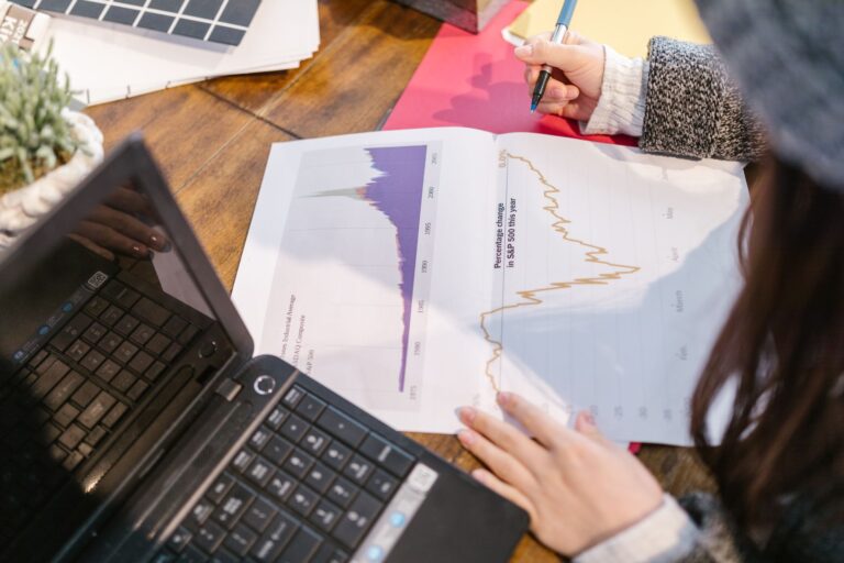 Person laptop financial