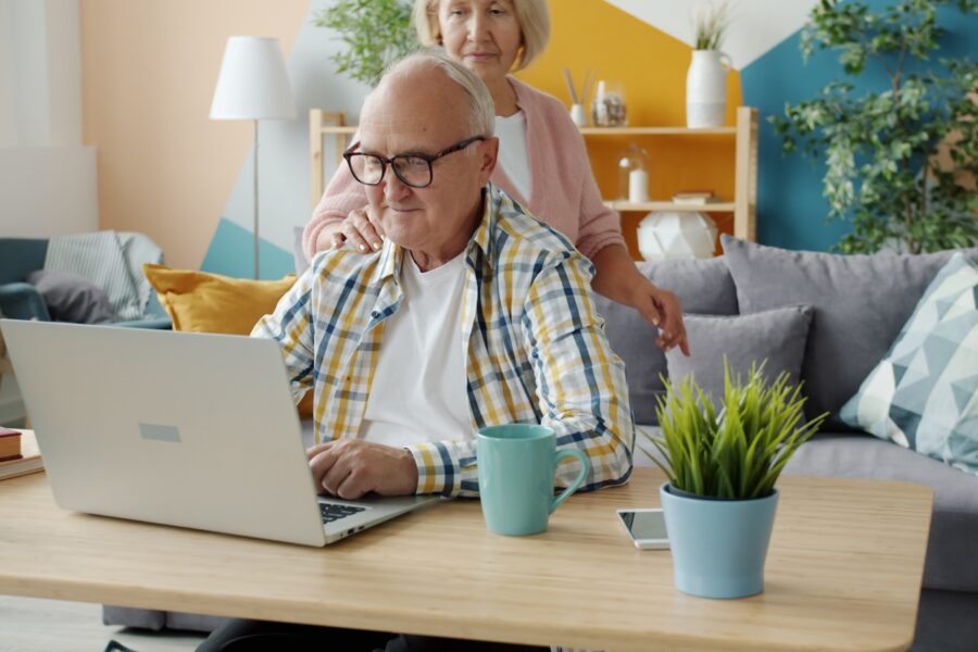 Person helping senior