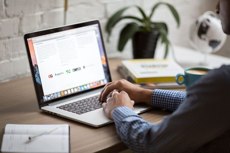Person typing email