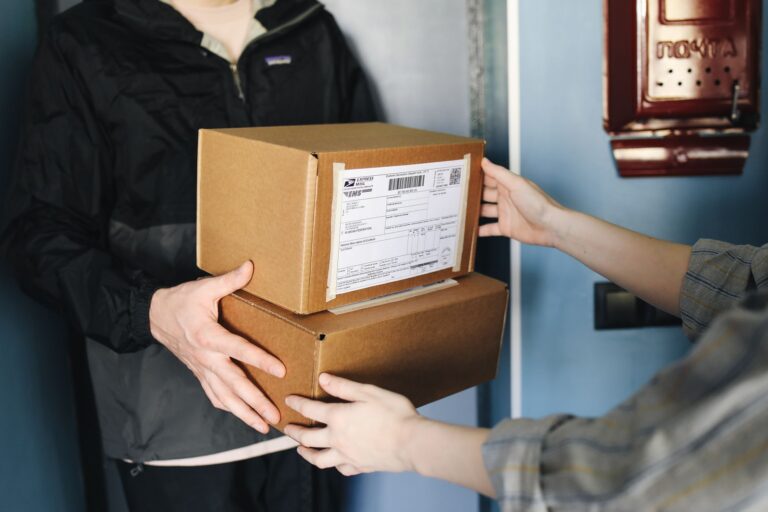Stack cardboard boxes