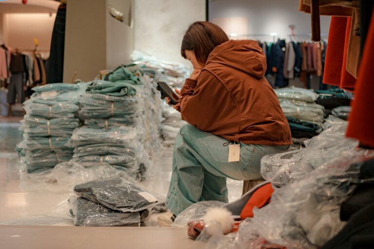 Person photographing clothes