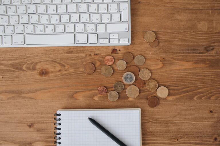 Notebook calculator coins