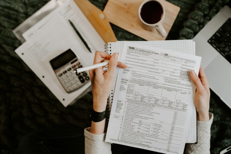 Person reviewing investment
