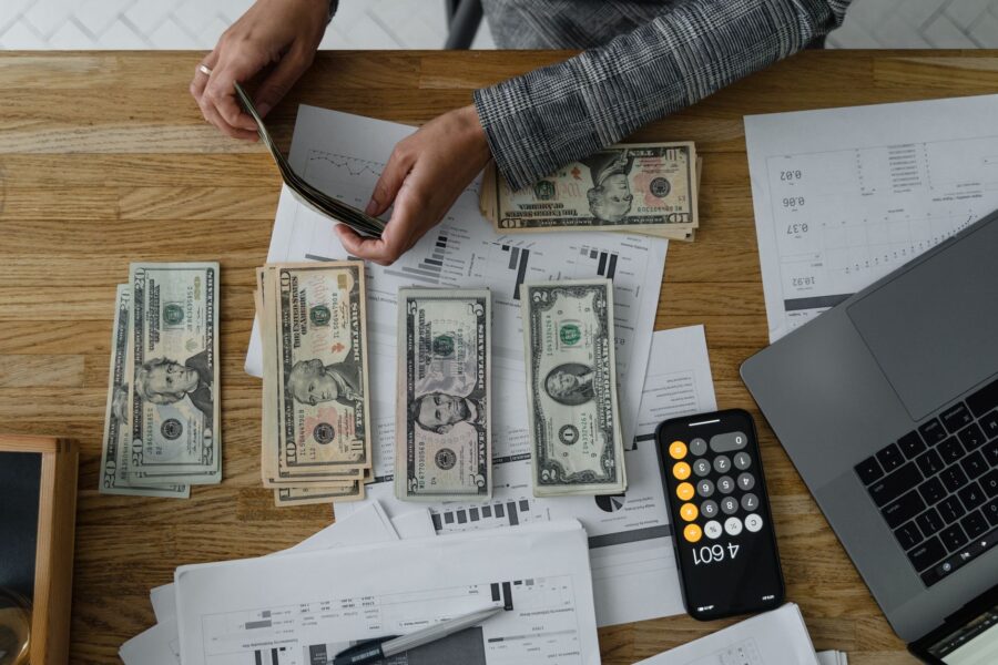 Person counting cash