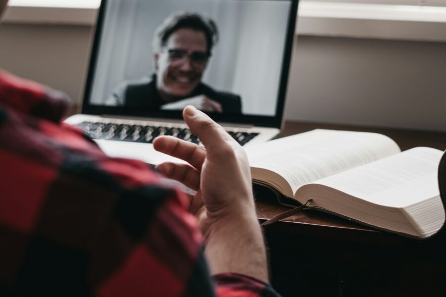 Online tutor laptop