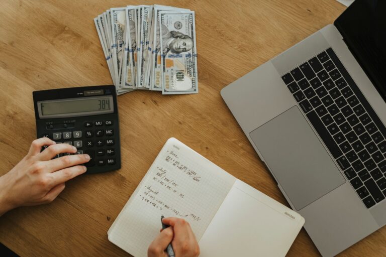 Person reading finance