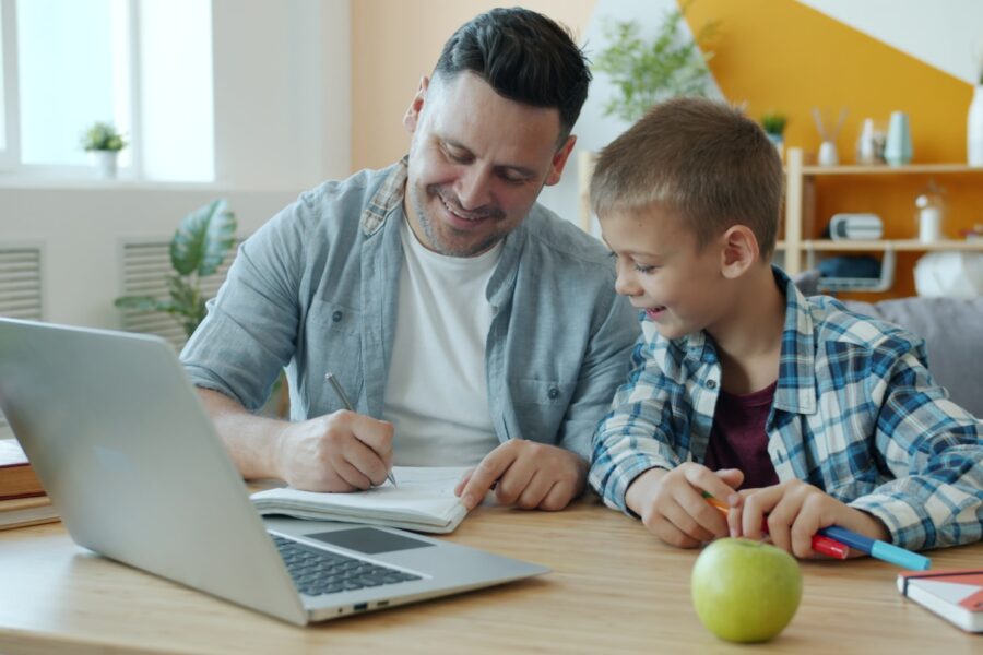Tutor helping student