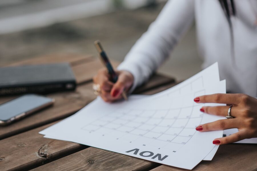 Kitchen table calendar