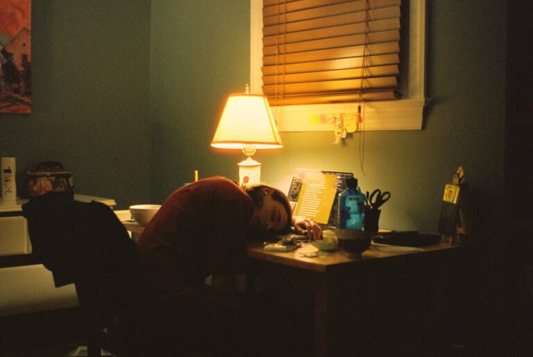 Person studying desk