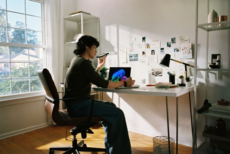 Person working laptop
