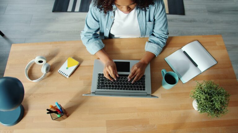 Person working laptop