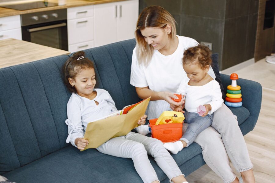 Babysitter reading book