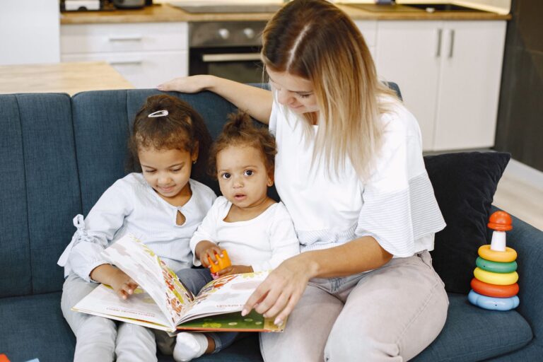 Babysitter reading book