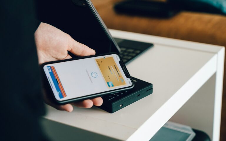 Person checking credit