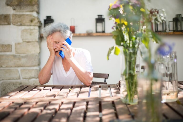 Senior woman phone