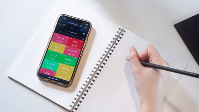 Person reviewing investment