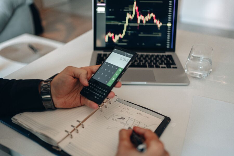 Person reviewing investment