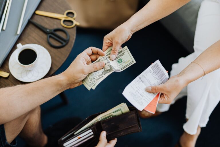 Person paying bill