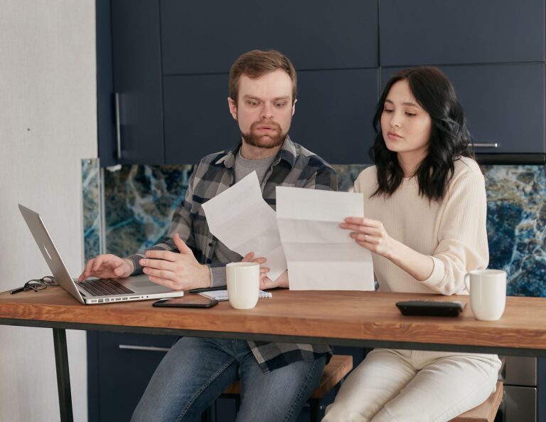 Couple reviewing insurance