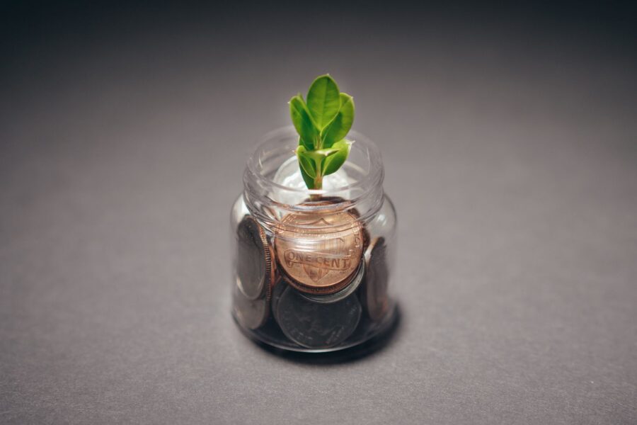 Stacked coins glass